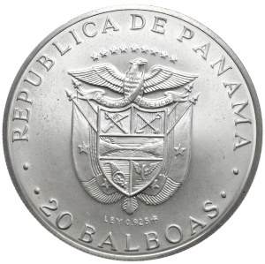 Panama, 20 Balboas, 1973, 3.85oz.