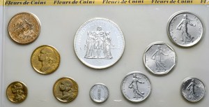France, 1980 vintage set - from 1 centime to 50 Francs, Hercules. In original box.The last, rarest vintage.