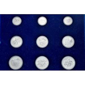 Grecja, Zestaw 9 szt. 500,250 i 100 Drachm, 1981-82r. Mistrzostwa Europy w Lekkoatletyce, Ateny 1982