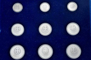 Greece, Set of 9 pcs. 500,250 and 100 Drachm, 1981-82 European Athletics Championships, Athens 1982
