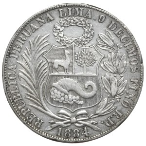 Peru, 1 Sol, 1884r., Rzadkość