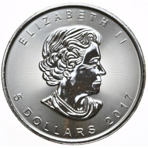 Kanada, 5 Dolarów, 2017r., Liść