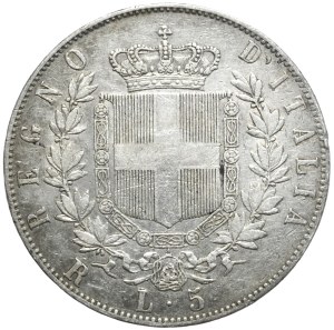 Italy, 5 lire 1876 R, Rome