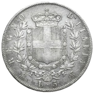 Italy, 5 lira, 1872, M