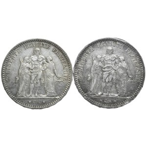 Francja, 2x5 Franków, 1873-6r.