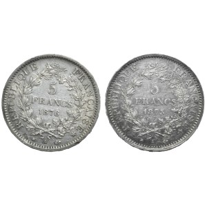 Francja, 2x5 Franków, 1873-6r.