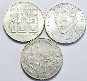 Austria, set of 3x100 shillings, various vintages