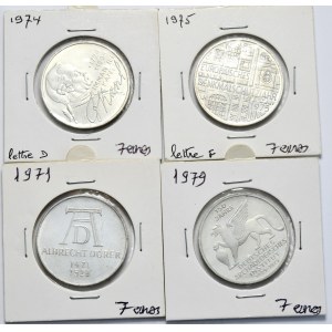 RFN, 5 marek, 1974-1979, zestaw 4 sztuk