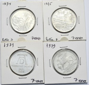 West Germany, 5 marks, 1974-1979, set of 4 pieces