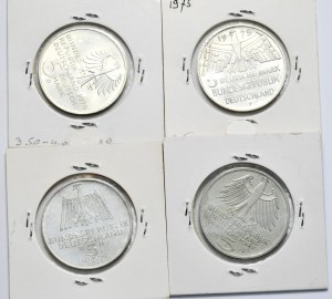 West Germany, 5 marks, 1974-1979, set of 4 pieces