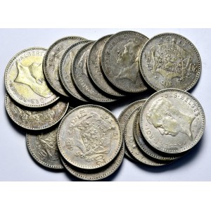 Belgia 20 franków, 1933 - 1934, zestaw 15 sztuk