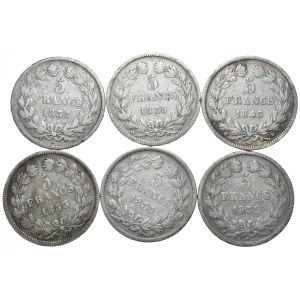 Francja, 6x5 Franków, 1832-43r.