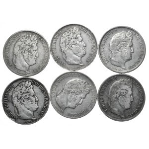 Francja, 6x5 Franków, 1831-42r.
