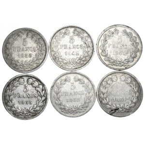 Francja, 6x5 Franków, 1831-42r.