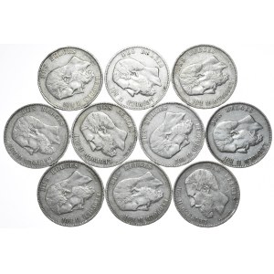 Belgia, 10x5 Franków, 1868-74r.