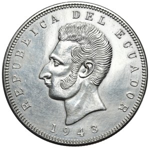 Ecuador, 5 Sucres, 1943.