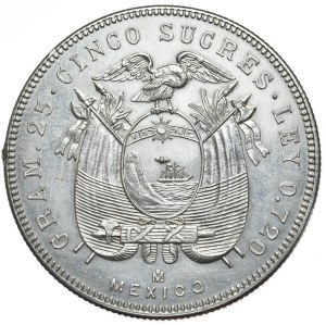 Ecuador, 5 Sucres, 1943.