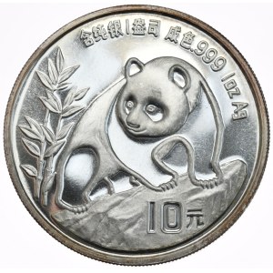 Chiny, Panda, 1990r., 1oz., Duża data
