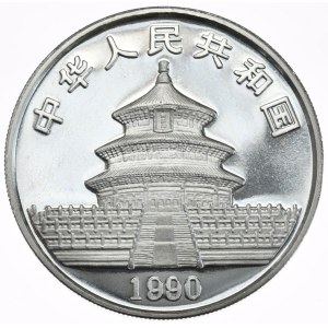 Chiny, Panda, 1990r., 1oz., Duża data