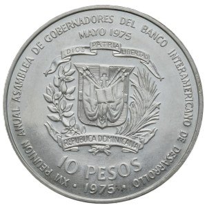 Dominican Republic, 10 Pesos, 1975, Congress