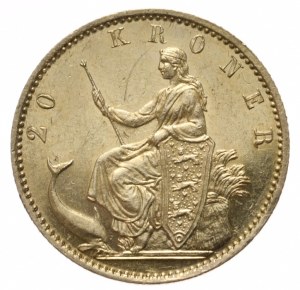 Denmark, 20 Crowns, 1873.