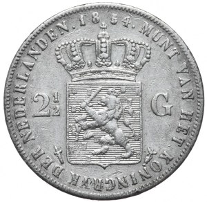 Netherlands, 2½ Guilders, 1854.