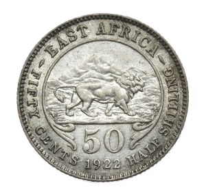 Brit. East Africa, 50 Cents, 1922.