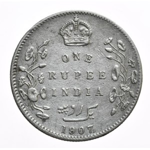 Indie, 1 Rupia, 1907r.