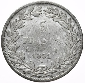 France, 5 Francs, 1831, A