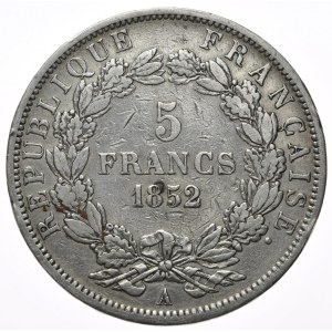 Francja, 5 Franków, 1852r.