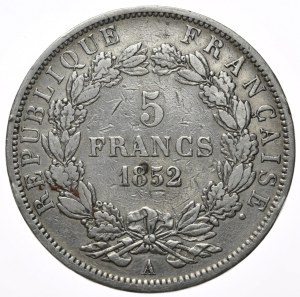 France, 5 Francs, 1852.