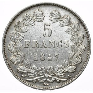 Francja, 5 Franków, 1847r., A