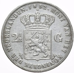 Netherlands, 2½ Guilders, 1852.