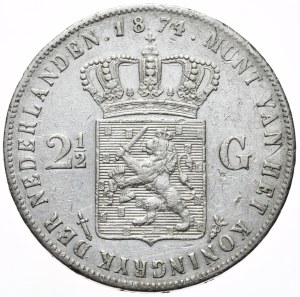 Netherlands, 2½ Guilders, 1874.