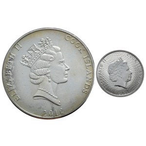 Wyspy Cooka, 1 Dolar, 2010 r., HMS Bounty (1 oz.) i 1/10 oz Bounty 2021 - Zestaw 2 szt.