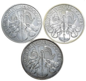 Austria, Set of 3 pcs. Philharmonic 2010, 2011, 2015, 1oz., fine silver,