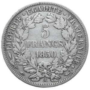 Francja, 5 Franków, 1850r. Ceres