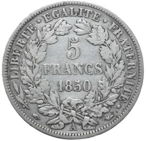 France, 5 Francs, 1850. Ceres