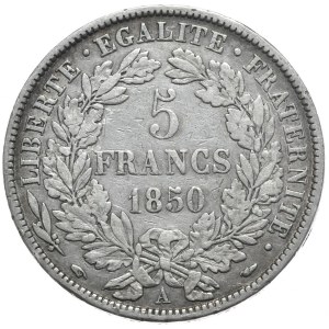 Francja, 5 Franków, 1850r. Ceres