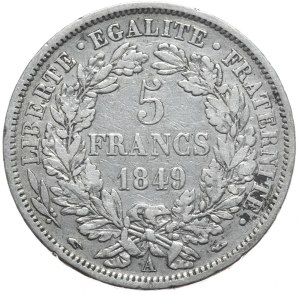 France, 5 Francs, 1849. Ceres