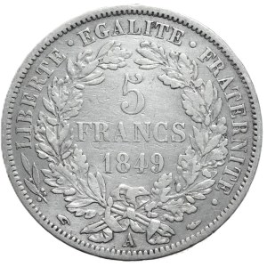 Francja, 5 Franków, 1849r. Ceres