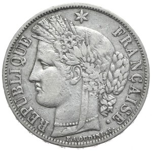 Francja, 5 Franków, 1870r., Ceres