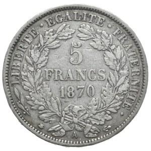 Francja, 5 Franków, 1870r., Ceres