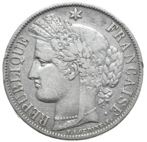 France, 5 Francs, 1851. Ceres