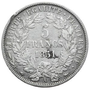 Francja, 5 Franków, 1851r. Ceres