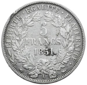 France, 5 Francs, 1851. Ceres