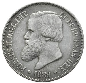 Brazil, 2000 Reis (Reali), 1889.
