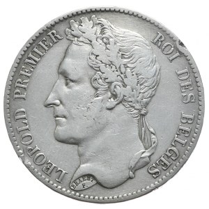 Belgia, 5 Franków, 1849r., (młodszy)