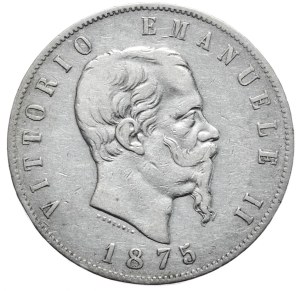 Italy, 5 lira 1875 R, Rome, rare mintage