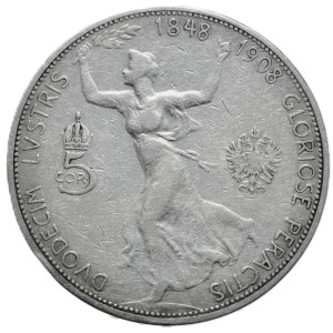 Austro-Węgry, 5 koron, 1908r.